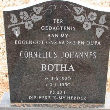 BOTHA Cornelius Johannes 1920-1950