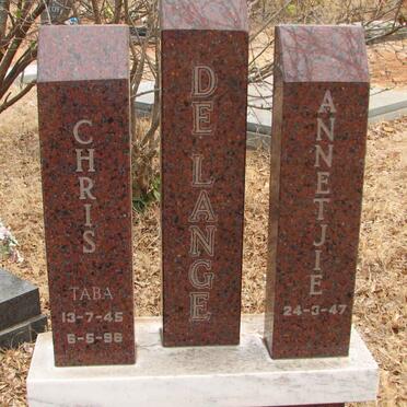 LANGE Chris, de 1945-1996 &amp; Annetjie 1947-