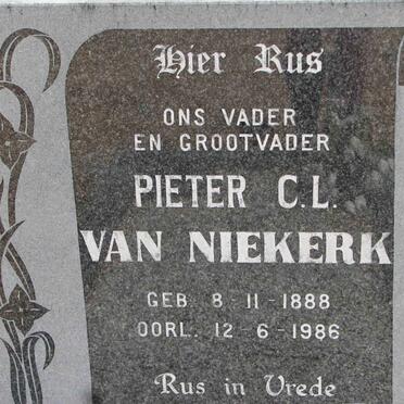 NIEKERK Pieter C.L., van 1888-1986