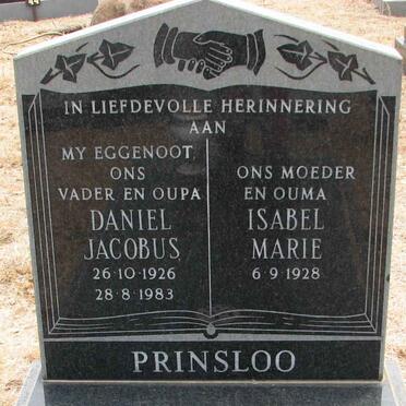 PRINSLOO Daniel Jacobus 1926-1983 &amp; Isabel Marie 1928-