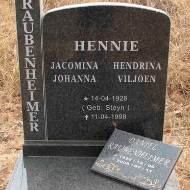 RAUBENHEIMER Daniel 1922-2008 &amp; Jacomina Hendrina Johanna Viljoen STEYN 1926-1998