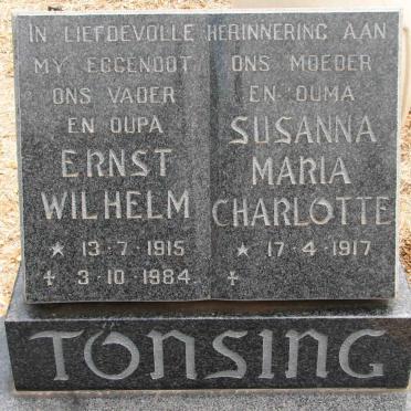 TÖNSING Ernst Wilhelm 1915-1984 &amp; Susanna Maria Charlotte 1917-