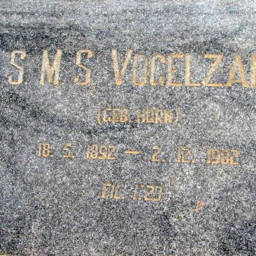 VOGELZANG S.M.S. nee HORN 1892-1982