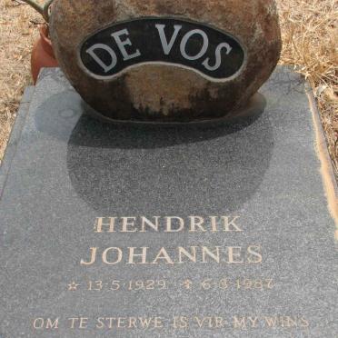 VOS Hendrik Johannes, de 1929-1987