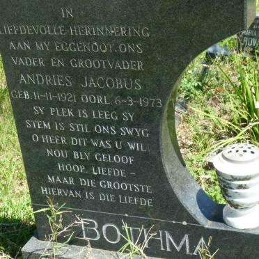 BOTHMA Andries Jacobus 1921-1973
