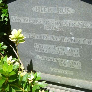 CROSS Jacobus Albertus 1919-1941