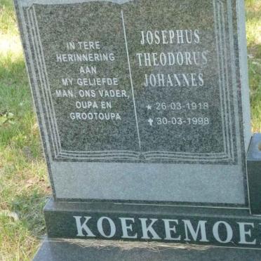 KOEKEMOER Josephus Theodorus Johannes 1918-1998