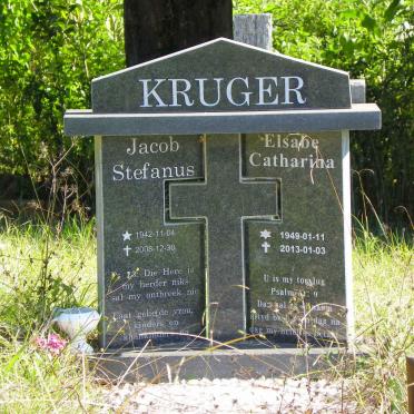 KRUGER Jacob Stefanus 1942-2008 &amp; Elsabe Catharina 1949-2013