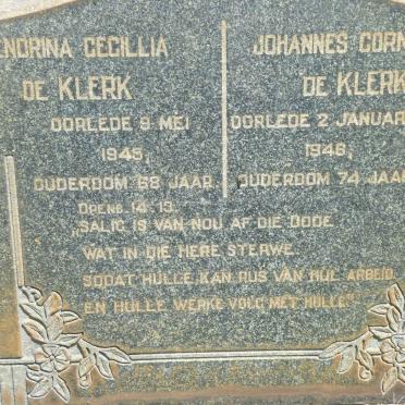 KLERK Johannes Cornelius, de -1948 &amp; Hendrina Cecillia -1945