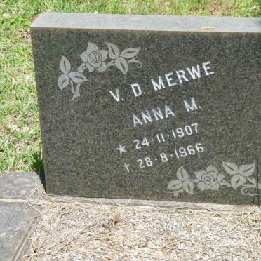 MERWE Anna M., v.d. 1907-1966