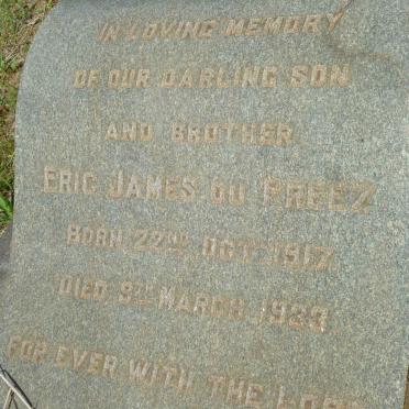 PREEZ Eric James, du 1917-1933