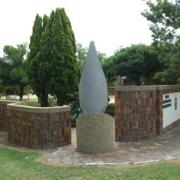 2. Overview with memorial sign to those who died serving their country'