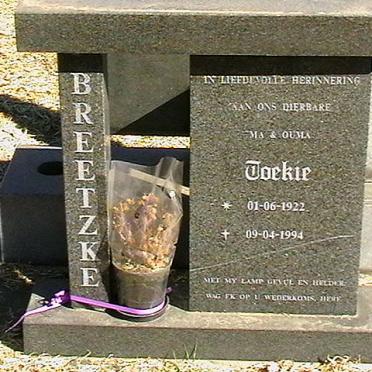 BREETSZKE Toekie 1922-1994