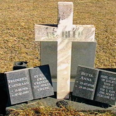 BEER Frederick Coenraad, de 1936-1997 &amp; Betta Anna 1938-2008