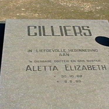 CILLIERS Aletta Elizabeth 1968-1989