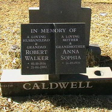CALDWELL Robert Walker 1936-2002 &amp; Anna Sophia 1936-