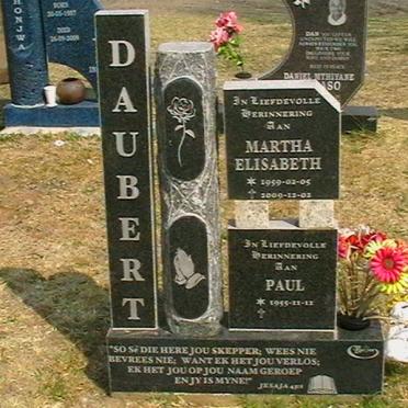 DAUBERT Paul 1955- &amp; Martha Elizabeth 1959-2009
