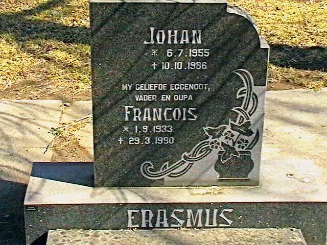 ERASMUS Francois 1933-1990 :: ERASMUS Johan 1955-1986