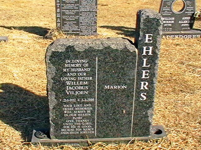 EHLERS Willem Jacobus Viljoen 1932-2000 &amp; Marion