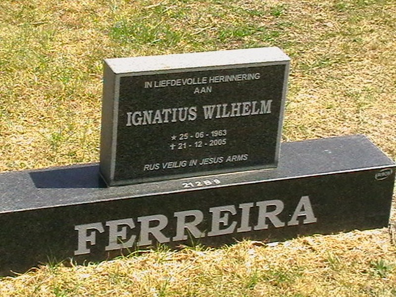 FERREIRA Ignatius Wilhelm 1963-2005