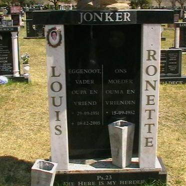 JONKER Louis 1951-2005 &amp; Ronette 1952-