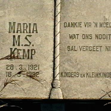 KEMP Maria M.S. 1921-1992
