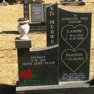 MERWE Freddie, van der 1953- &amp; Landie 1956-2000