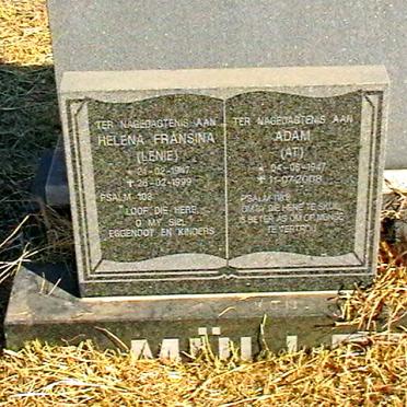 MÜLLER Adam 1947-2008 &amp; Helena Fransina 1947-1999