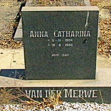 MERWE Anna Catharina, van der 1904-1986