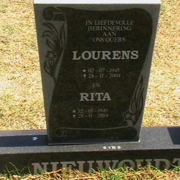 NIEUWOUDT Lourens 1945-2004 &amp; Rita 1949-2004