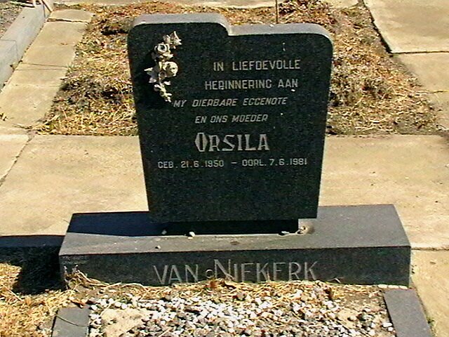 NIEKERK Orsila, van 1950-1981
