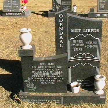 ODENDAAL Walna 1959-2000