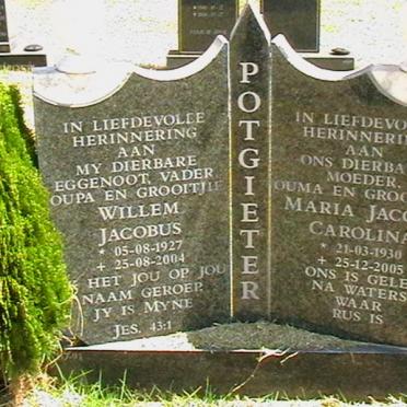 POTGIETER Willem Jacobus 1927-2004 &amp; Maria Jacoba Carolina 1930-2005