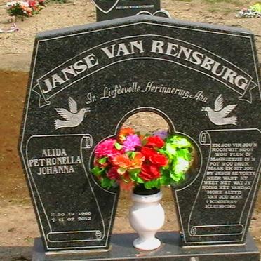 RENSBURG Alida Petronella Johanna, Janse van 1960-2012