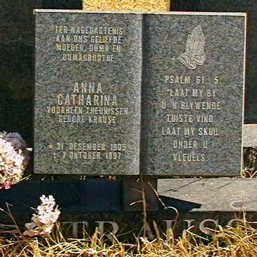 STRAUSS Anna Catharina voorheen THEUNISSEN nee KRAUSE 1905-1997