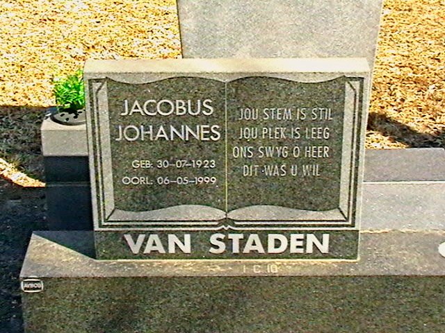 STADEN Jacobus Johannes, van 1923-1999