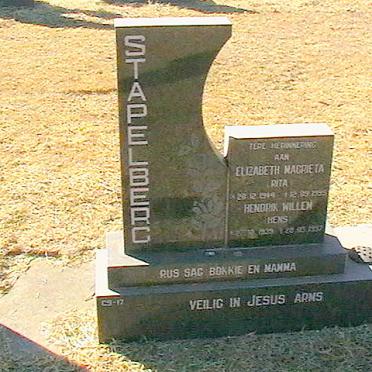 STAPELBERG Elizabeth Magrieta 1914-1995 :: STAPELBERG Hendrik Willem 1939-1992