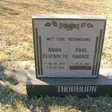 THORBURN Paul Horace 1927- &amp; Anna Elizabeth 1932-1995