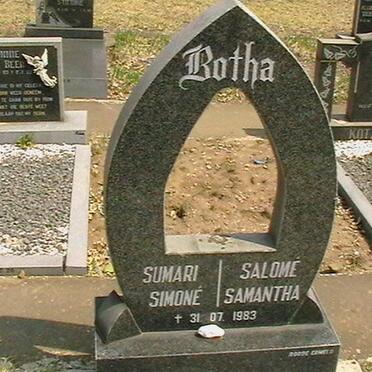 BOTHA Sumari Simoné 1983-1983 :: BOTHA Salomé Samantha 1983-1983