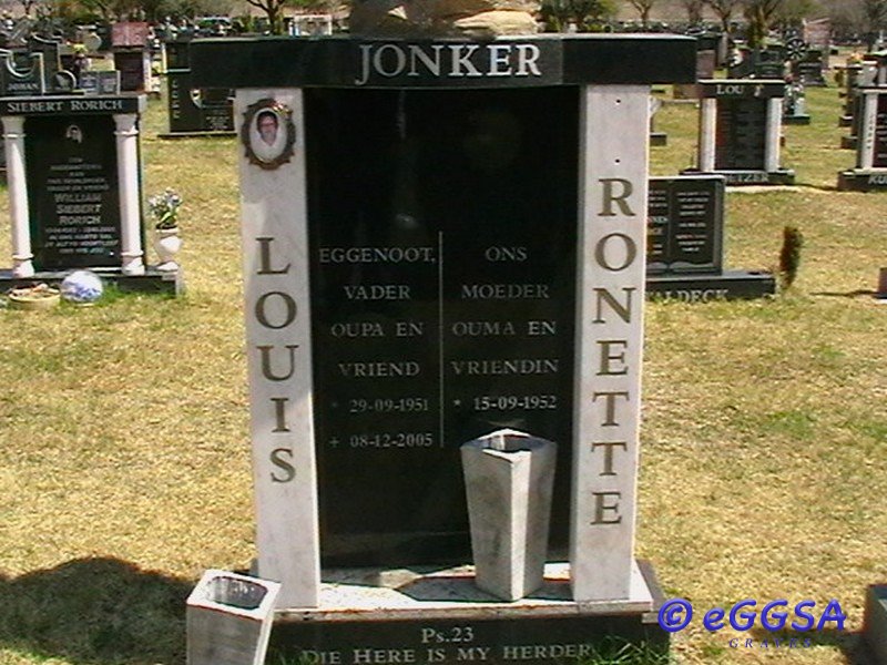 JONKER Louis 1951-2005 &amp; Ronette 1952-