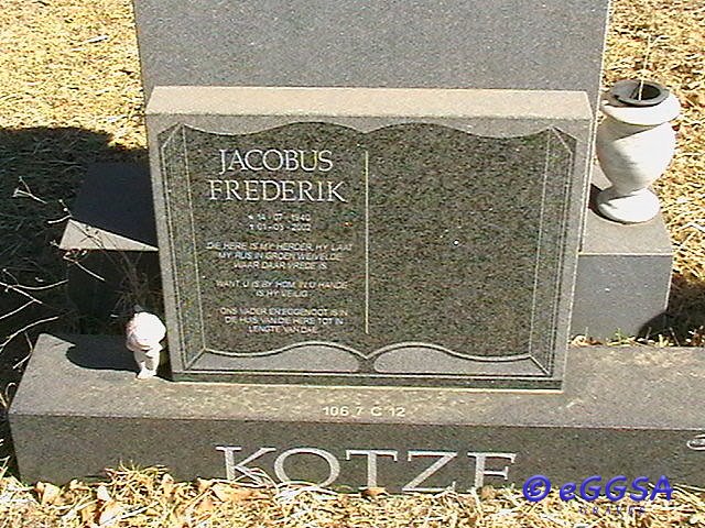 KOTZE Jacobus Frederik 1940-2002