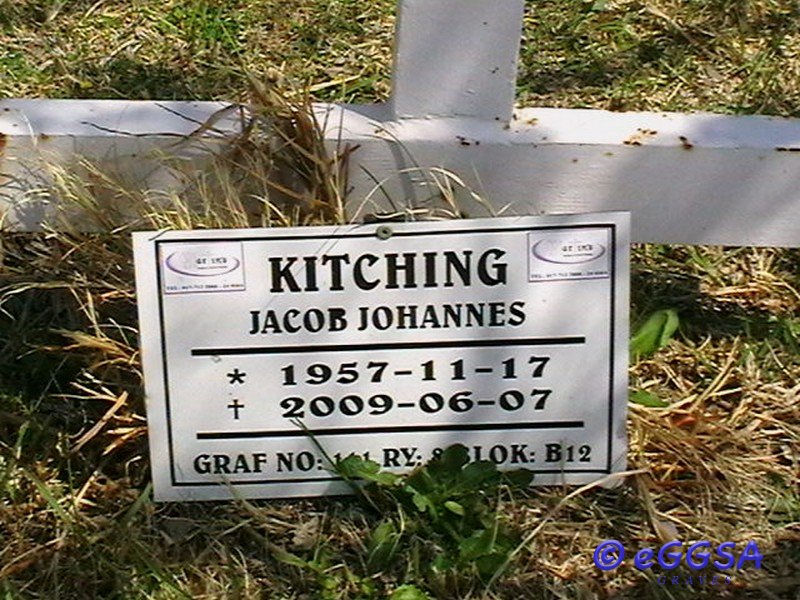 KITCHING Jacob Johannes 1957-2009