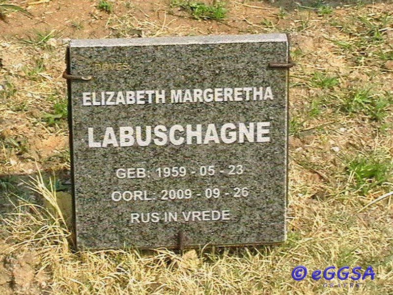 LABUSCHAGNE Elizabeth Margeretha 1959-2009