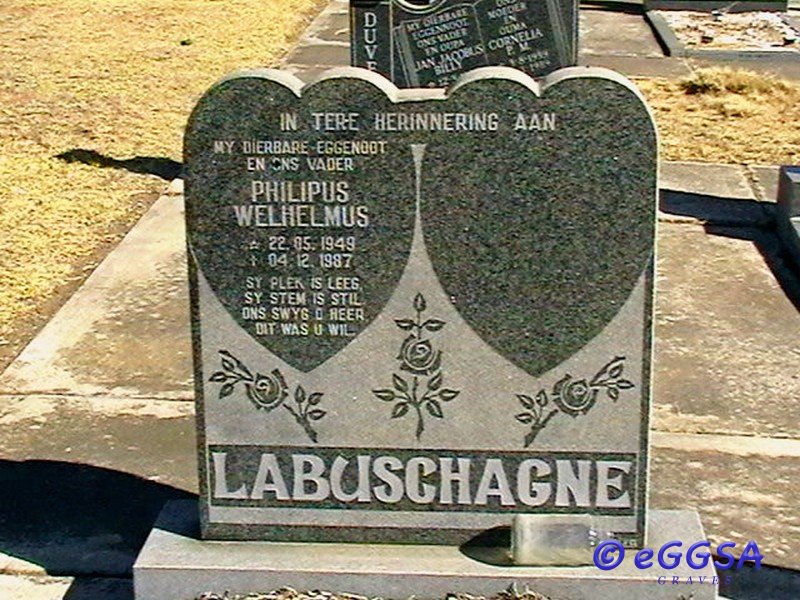 LABUSCHAGNE Philipus Welhelmus 1949-1987