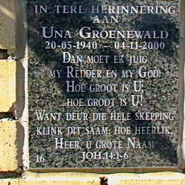 GROENEWALD Una 1940-2000