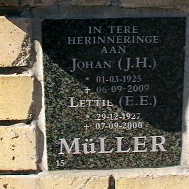 MÜLLER J.H. 1925-2009 &amp; E.E. 1927-2000