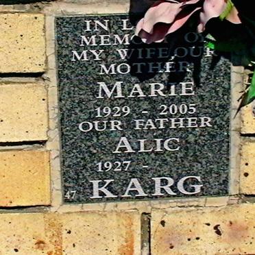 KARG Alic 1927- &amp; Marie 1929-2005