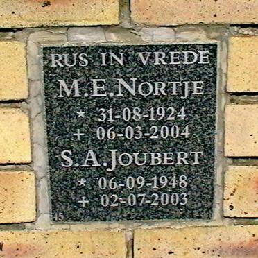 NORTJE M.E. 1924-2004 :: JOUBERT S.A. 1948-2003