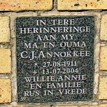 ANNOKKEE C.J. 1911-2004