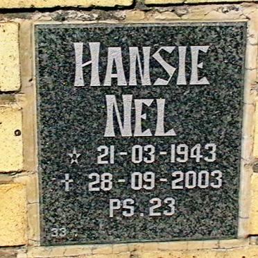 NEL Hansie 1943-2003